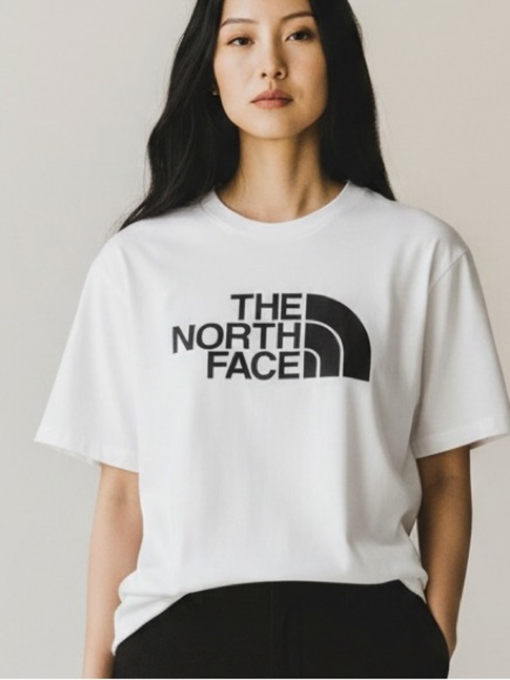 The North Face Women’s Logo Tee — White/Black — Size Large — NWOT Never Worn